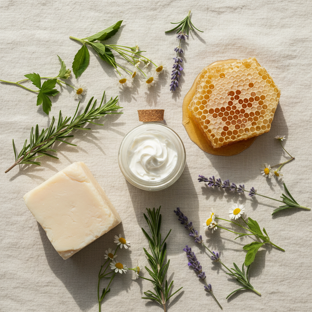 Natural Skincare Flat Lay