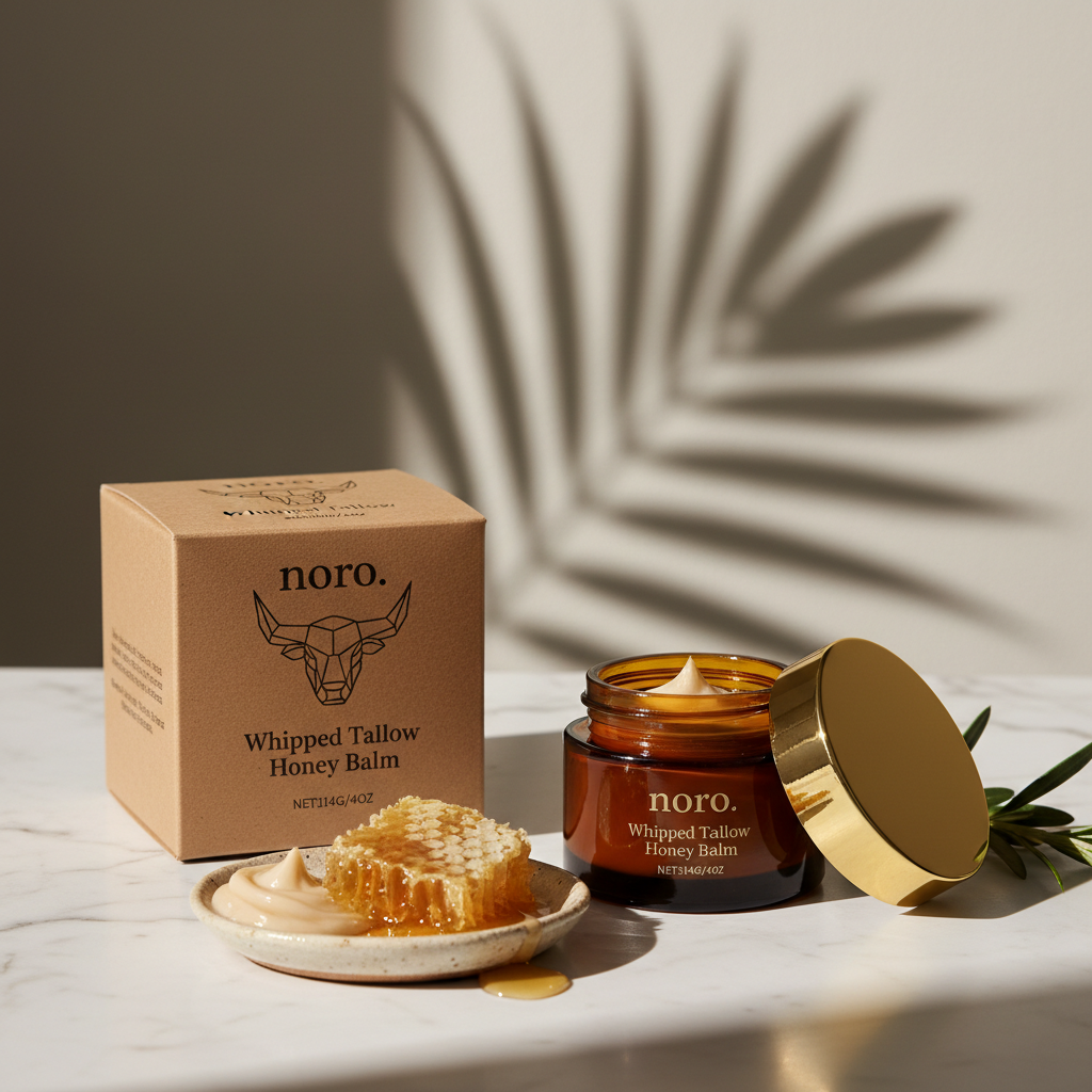 Noro Whipped Tallow Honey Balm - luxury product shot